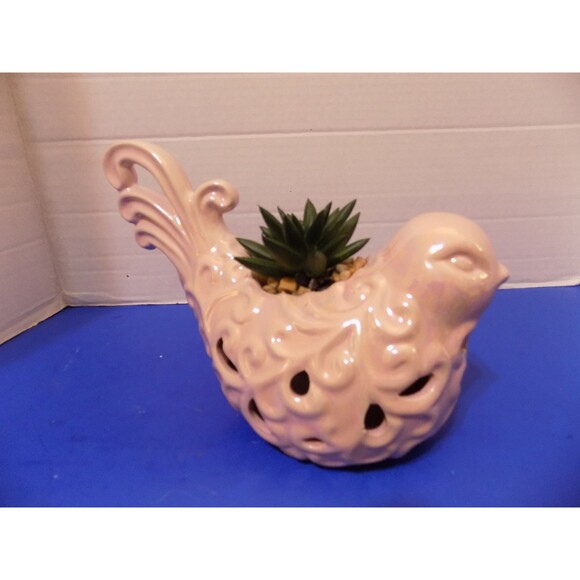 NEW Bird Dove Figurine GC Home Decor Sachet Potpourri Holder Faux Plant - Picture 5 of 5